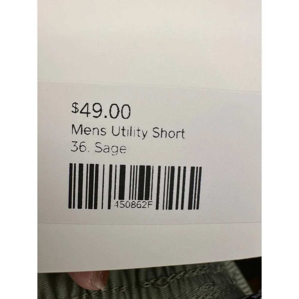 Men's Spark Utility Shorts Size‎ 36 Sage Green Casual Comfort Elastic Waist NWT